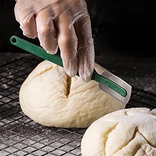XiXiRan Deegmessen voor brood, 2 stuks, broodmes, gebogen broodmessen, deegreeermes, scheermesjes, baguettemes, deegreesmes, groen, bakkersmes, scheermesset, voor Frans brood - Image 6