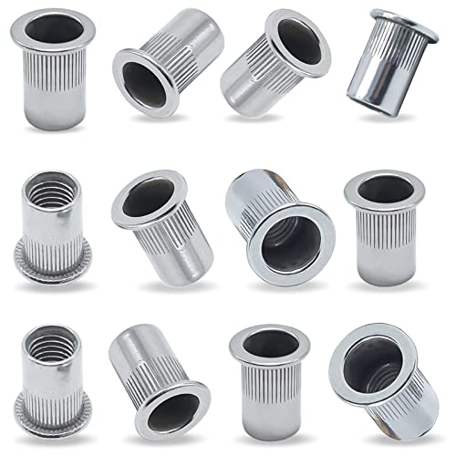 30 Piezas Tuercas Remachables M8 Rosca Plana de Acero inoxidable, Tuerca Roscada para Remaches Roscados, Remachadora Cover