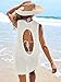 ANRABESS Womens Swimsuit Cover Up Sleeveless Knit 2025 Summer Outfits Swimwear Bathing Suit Coverup Crochet Beach Dress White Medium