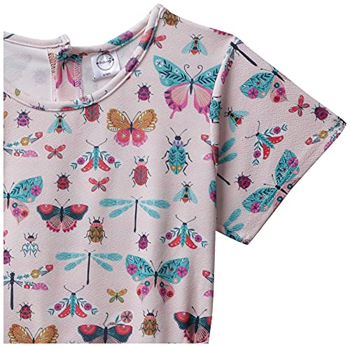 Image of Gubbarey Girl's Cotton Blend Fit and Flare Knee-Length Casual Dress (DRG2021 2020 Peach 9-10Y)