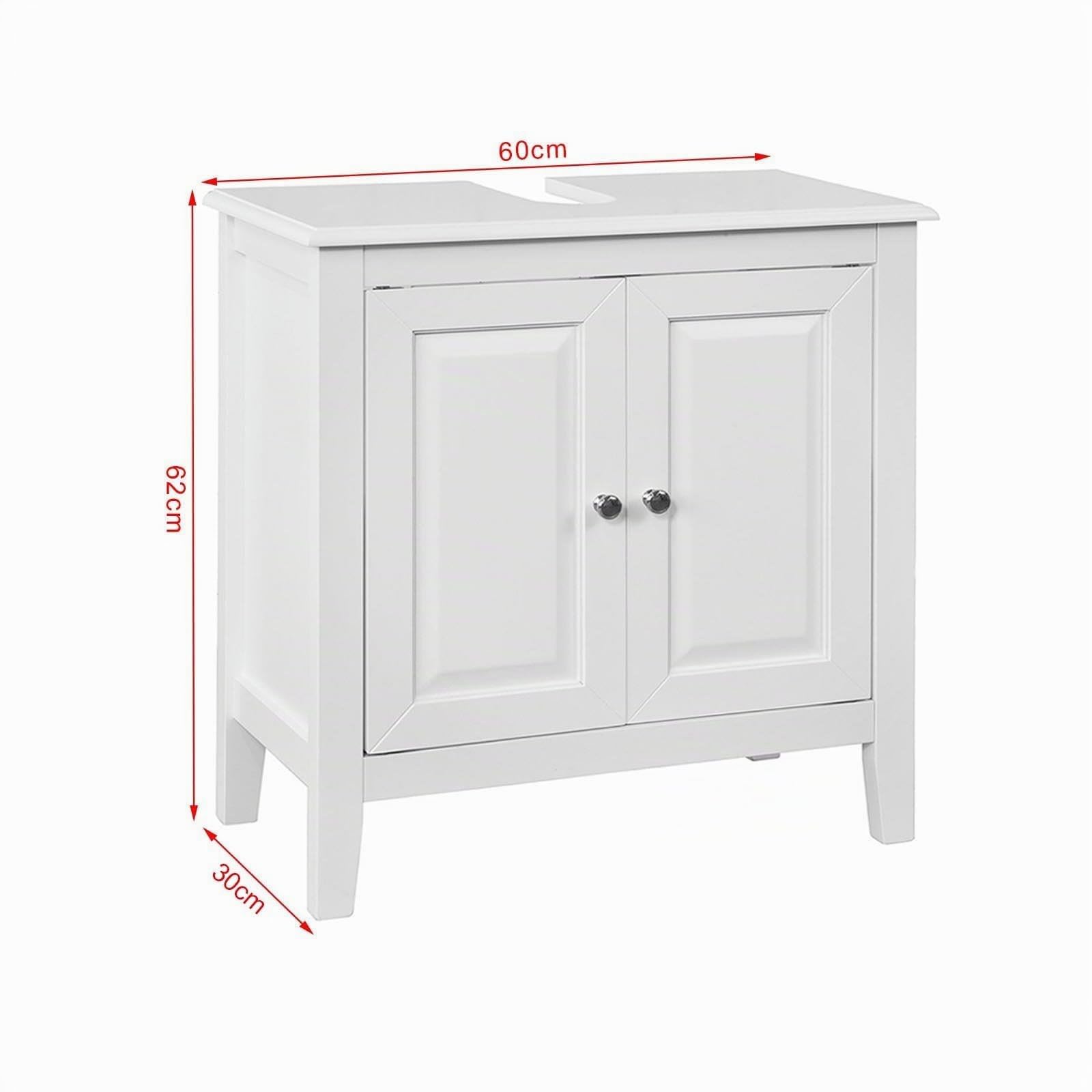 SoBuy® FRG202-W Base armadietto a due ante, Armadietto sotto lavabo, bianco, | Base Armadietto Bagno a Due Ante, FRG202-W