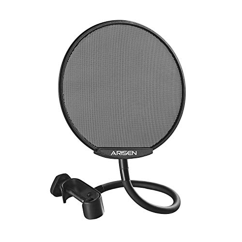 Pop Filter, Professional Ergonomic Design of Microphone Pop Filter, ARISEN Metal Pop Filter Mesh, Durable Mic Filter Compatible with Blue Yeti or Blue Snowball, Pop Screen with A 360Â° Gooseneck Arm