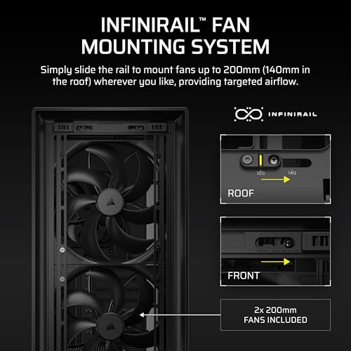 Image of CORSAIR Frame 5000D Wood RS Mid-Tower ATX PC Case - Solid Wood Airflow Panel, 3X Pre-Installed Fans, Modular Customization, Spacious Interior, GPU Anti-Sag - Black /Walnut