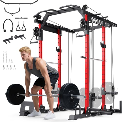 Image of YOLEO Cable Machine Home Gym 2 in 1, Rowing Machine & LAT Pulldown Station