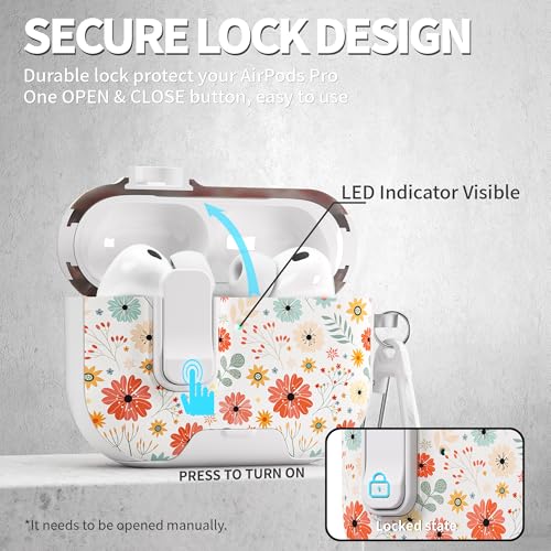Image of for AirPods Pro 3 Case(2025) with Secure Lock Clip and Phone Stand,Cute Floral Girly Style Protective Cover with Cleaning Kit and Carabiner for Apple iPod Pro 3rd Generation(Maple Leaf Petals)