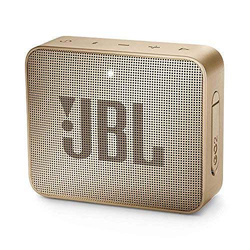 JBL GO 2 kleine Musikbox - Champagner – Wasserfester, portabler Bluetooth-Lautsprecher mit Freisprechfunktion – Bis zu 5 Stunden Musikgenuss mit nur einer Akku-Ladung