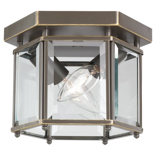 Sea Gull Lighting 7647-782 Bretton Two-Light Ceiling Flush Mount Hanging Modern Light Fixture, Heirloom Bronze Finish