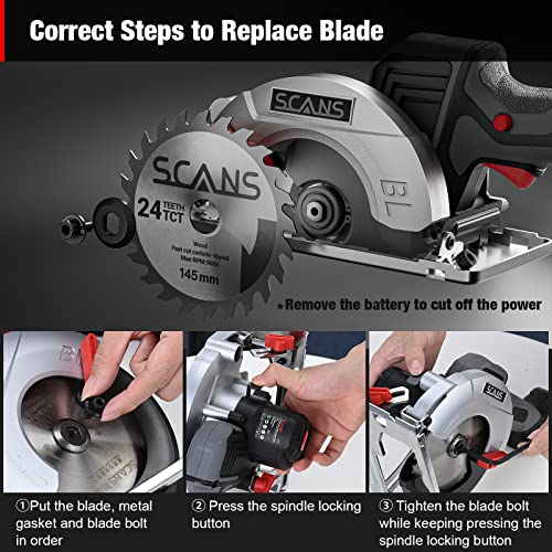 Scans Mini Circular Saw, Brushless Circular Saw + One Replaceable Circular Saw Blades #TOP6