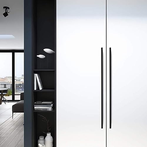 Miniatura 6 de goldenwarm LS7024BK128 - Paquete de 15 tiradores de gabinete negros para cajones - Accesorios decorativos modernos para muebles de cocina,