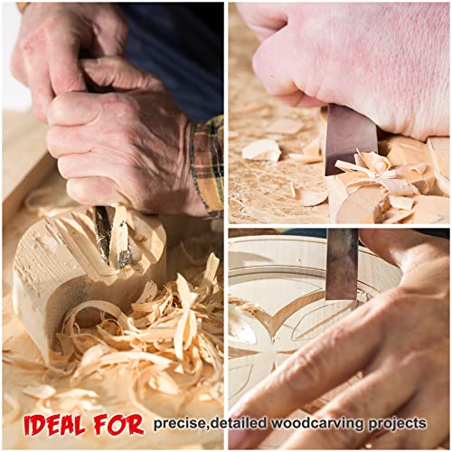 HAUTMEC Wood Carving Tools, 6-Piece Wood Chisel Sets, CRV Steel Blades with Rust-Resistant Electrolytic Coating, Fishtail V-Gouge Design for Fine Woodworking & Detailing – HT0236 - Image 6