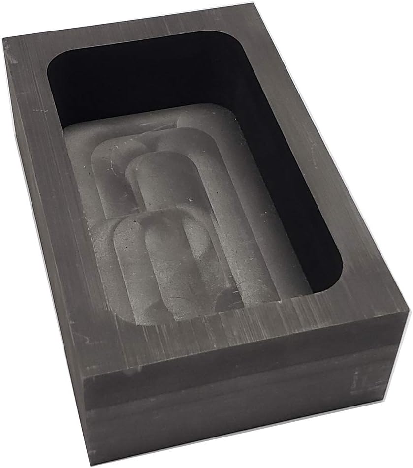 LLF Gold Silver Graphite Ingot Mold Mould Crucible for Melting Casting Refining (125x80x40MM(3kg Gold / 1.5kg Silver))
