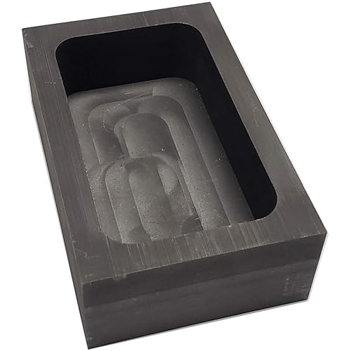 LLF Gold Silver Graphite Ingot Mold Mould Crucible for Melting Casting Refining (125x80x40MM(3kg Gold / 1.5kg Silver))