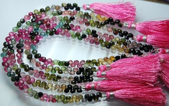 Multi Tourmaline facettée de forme oignon 4.5-5mm pour bijoux haut de gamme de luxe