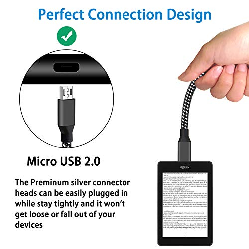 Android Charger Cable,6Ft Micro Usb Cable Compatible With Kindle Fire Hd Hdx Tablets 7 8 10,Samsung Galaxy J3 J7 S6 S7,Xbox,Ps4 Controller,Huawei,Motorola,Htc,Braided Fast Charging Phone Charger Cord #TOP4