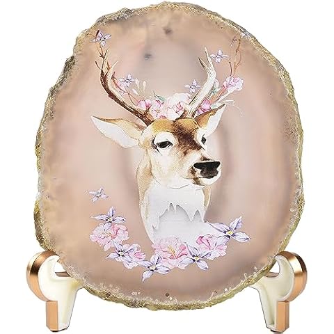 AMOYSTONE Agate Slice Decorative Plate Cover