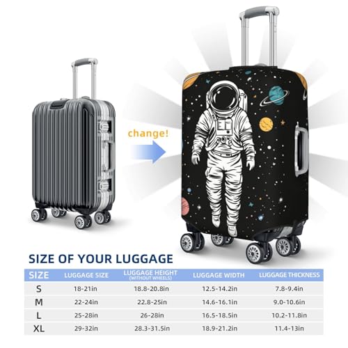 Astronaut Walking In Space Elastic Travel Luggage Covers Dustproof Scratch-Resistant Suitcase Protector Fit 22-24 Inch4