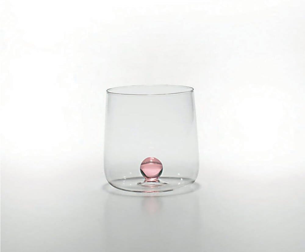 Set 6 Zafferano Bilia Tumbler Transparent with Pink Little Ball