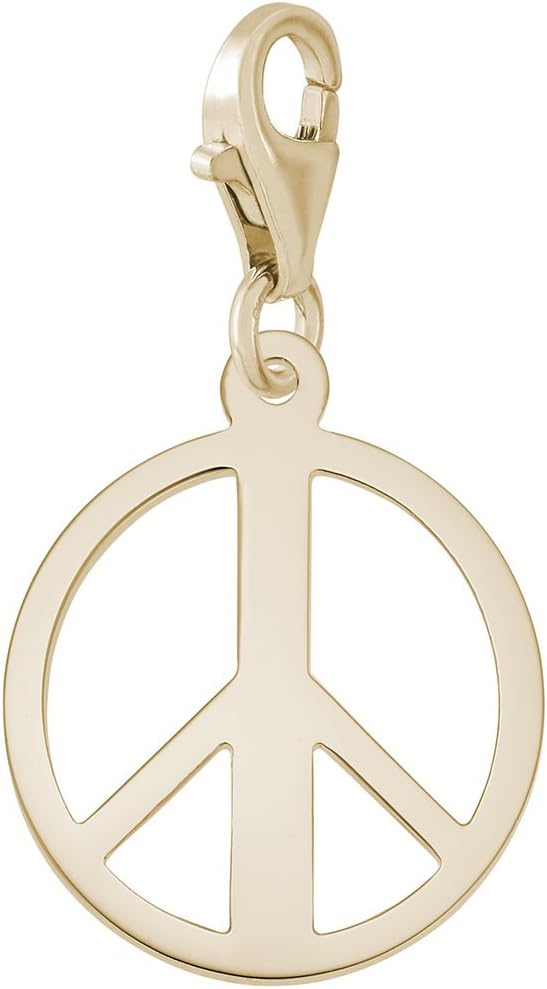Peace Symbol Charm with Lobster Claw Clasp, Charms for Bracelets and Necklaces