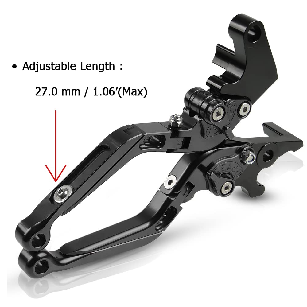 REBEL 500 300 Moto Leviers d'embrayage de Frein pour Rebel CMX500 CMX300 CM500 CM300 2017-2020 NC700S/X NC750S/X Hornet CB400 CB600F CBR600 F2 F3 F4 F4i CBR900RR CB919 - Noir