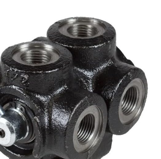 6/2-Wegeventil mechanisch umschaltbar – Mittelstellung offen, Umschaltventil für Hydraulik, für Rohrleitungseinbau, robust, für Traktor, Bagger, Frontlader, Hydraulikanlage, langlebig & dicht