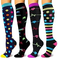 CAMPSNAIL Kompressionsstrümpfe Damen und Herren Bunte Stützstrümpfe Kompressionssocken für flug Sport Reisen Laufen