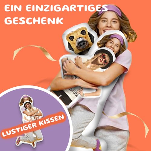 Bemaystar Personalisiertes Kissen mit Foto, Hunde- und Katzen-Form, personalisiertes Kissen, personalisiertes Geschenk, Haustier-Gedenkgeschenk für Familie und Freunde (eine Seite, 20 cm)
