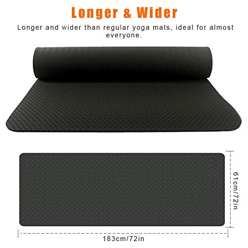 StillCool Gymnastiekmat, ftalaatvrij, antislip, hoogwaardige trainingsmat, pilatesmat en fitnessmat met draagriem, ideaal voor sport, outdoor, fitness en yoga, thuis, 183 x 61 x 0,6 cm - Image 5