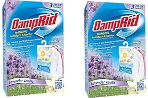 DampRid FG83LV Hanging Moisture Absorber Lavender Vanilla BzAeeM, 2Pack (3 Pack, Lavendar)