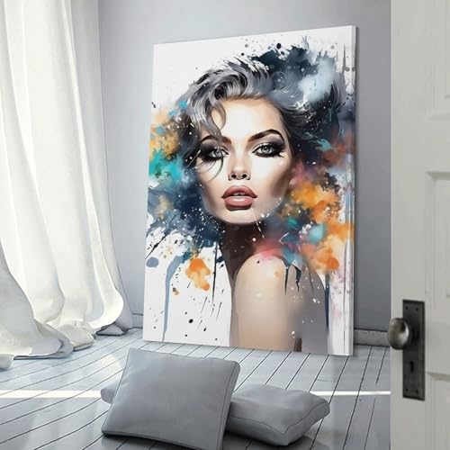 Affiche aquarelle de fille POLIUAWS toile de décoration murale pour chambre 30x45 cm