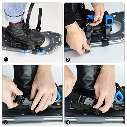 RESVIN Snow Shoes, Lightweight Aluminum Snowshoes for Men and Women, Adjustable Bindings Snowshoes with Carry Bag, 25" - Thumbnail 3