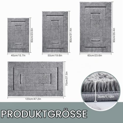 DUNSOO Badezimmerteppich, Badematte rutschfest Waschbar, Weiche Badteppich Wasserabsorbierend Mikrofaser Badvorleger für Dusche… – Ansicht 3