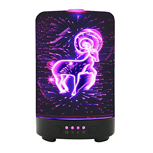 POLENNON Aries Aromatherapy Essential Oil Diffuser Electric 100ml Ultrasonic Cool Mist Humidifier with Zodiac Signs