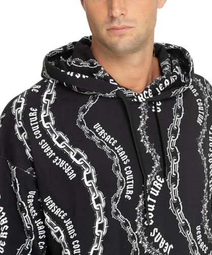 VERSACE JEANS COUTURE Men Hoodie Chain Couture Black - White3