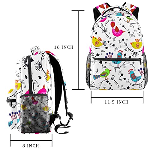 Sac à dos oiseaux et fleurs idéal pour escapades de week-end