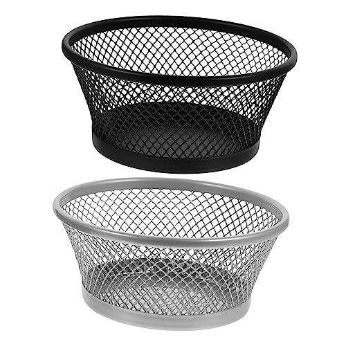 DOITOOL 2Pcs Desktop Mesh Paper Clip Holder Practical Storage Container for Organizing Paperclips Thumbtacks Office Supplies Stackable Design for Home Office Use