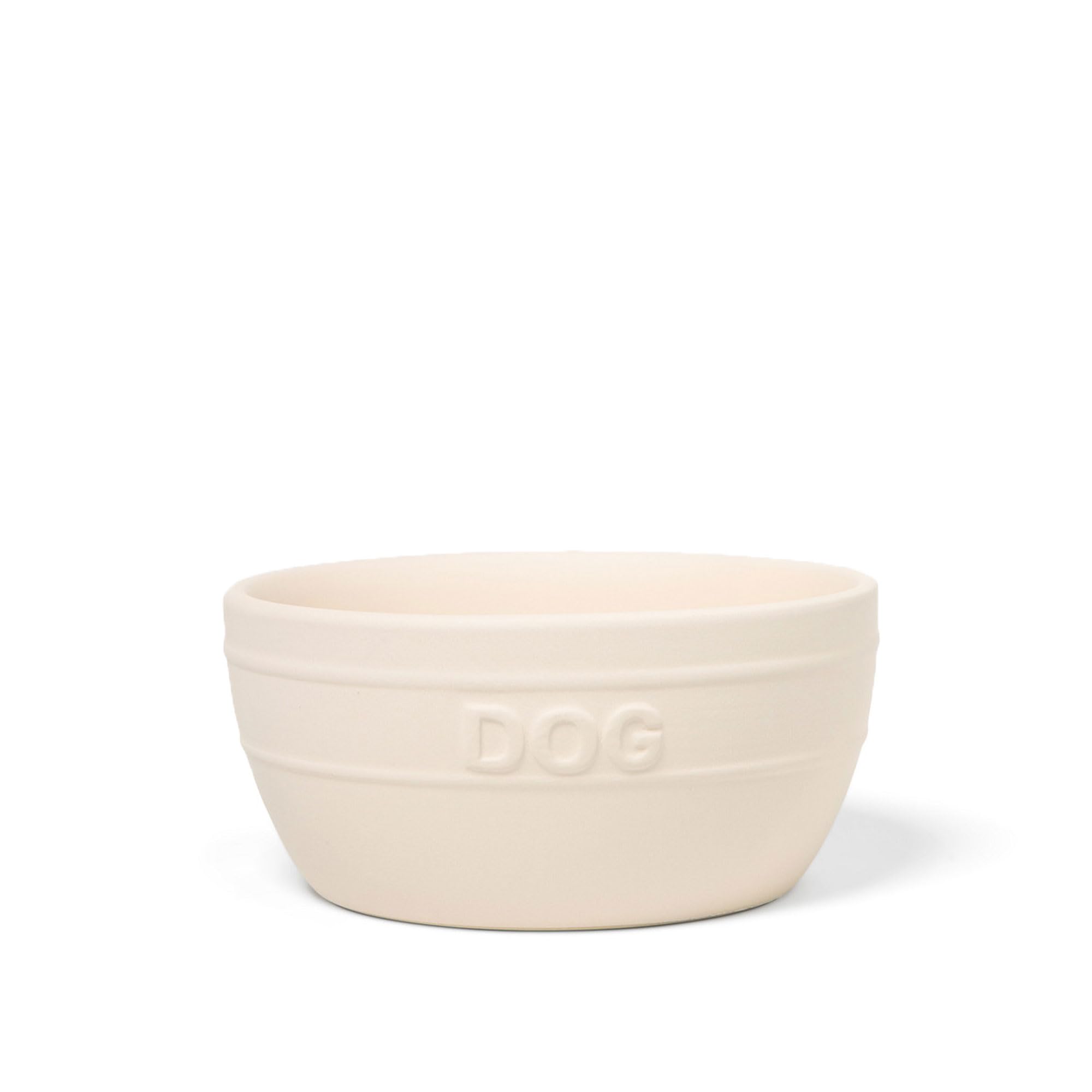 Waggo Farmhouse Keramik-Hundenapf für kleine und mittelgroße Hunde, 4 Tassen, schwerer Futternapf und Wassernapf, mattes Finish, modernes, rustikales Design (Buttercreme)
