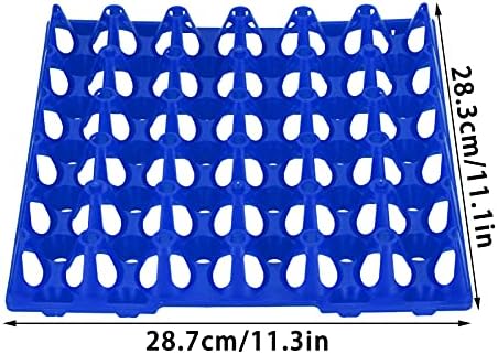5PCS Plastic Egg Flats 30 Cell Egg Crates Holder Tray for Storage Transportation Home Farm Supplies (Blue)