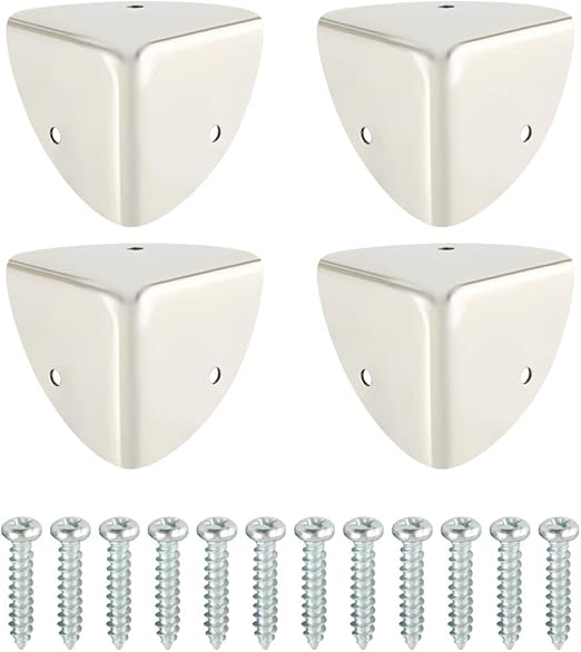 Angolari In Metallo Per Legno - 4 Pezzi | 38x38 Mm | Nero Opaco | Per Mobili, Scatole, Decorazione - Foto 4