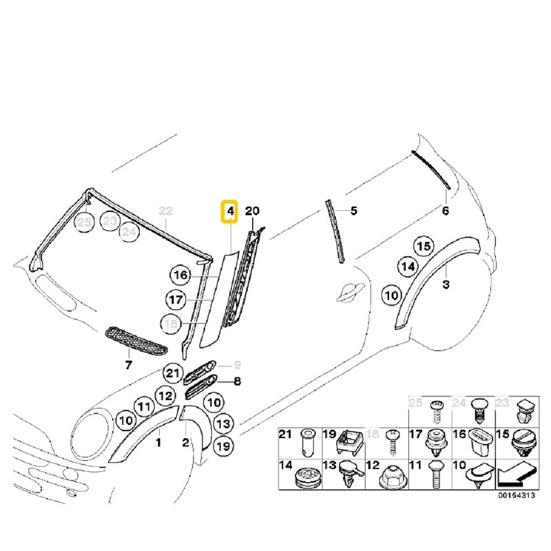 Panel wykończenia słupka A przedniej szyby 51137128158, dla BMW