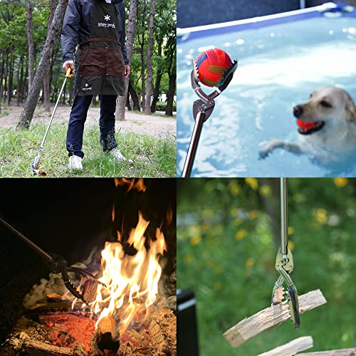 Fth All Stainless Steel Grabber Reacher Pickup Tool Heavy Duty Trash Picker Log Bbq Fireplace Pits Snake Tongs #TOP1