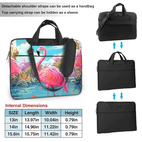 Bolso de hombro para laptop color rosa pájaro flamenco miniatura 3