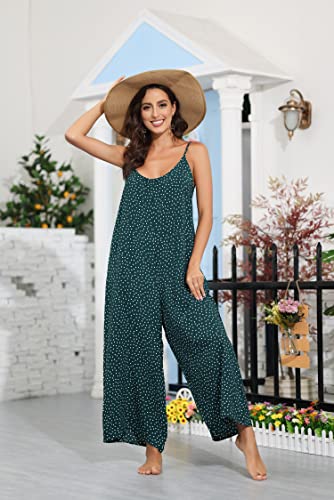 Image of BUENOS NINOS Women's V Neck Floral Maxi Dress Boho Printed Adjustable Spaghetti Strap Ethnic Beach Long Dress with Pockets