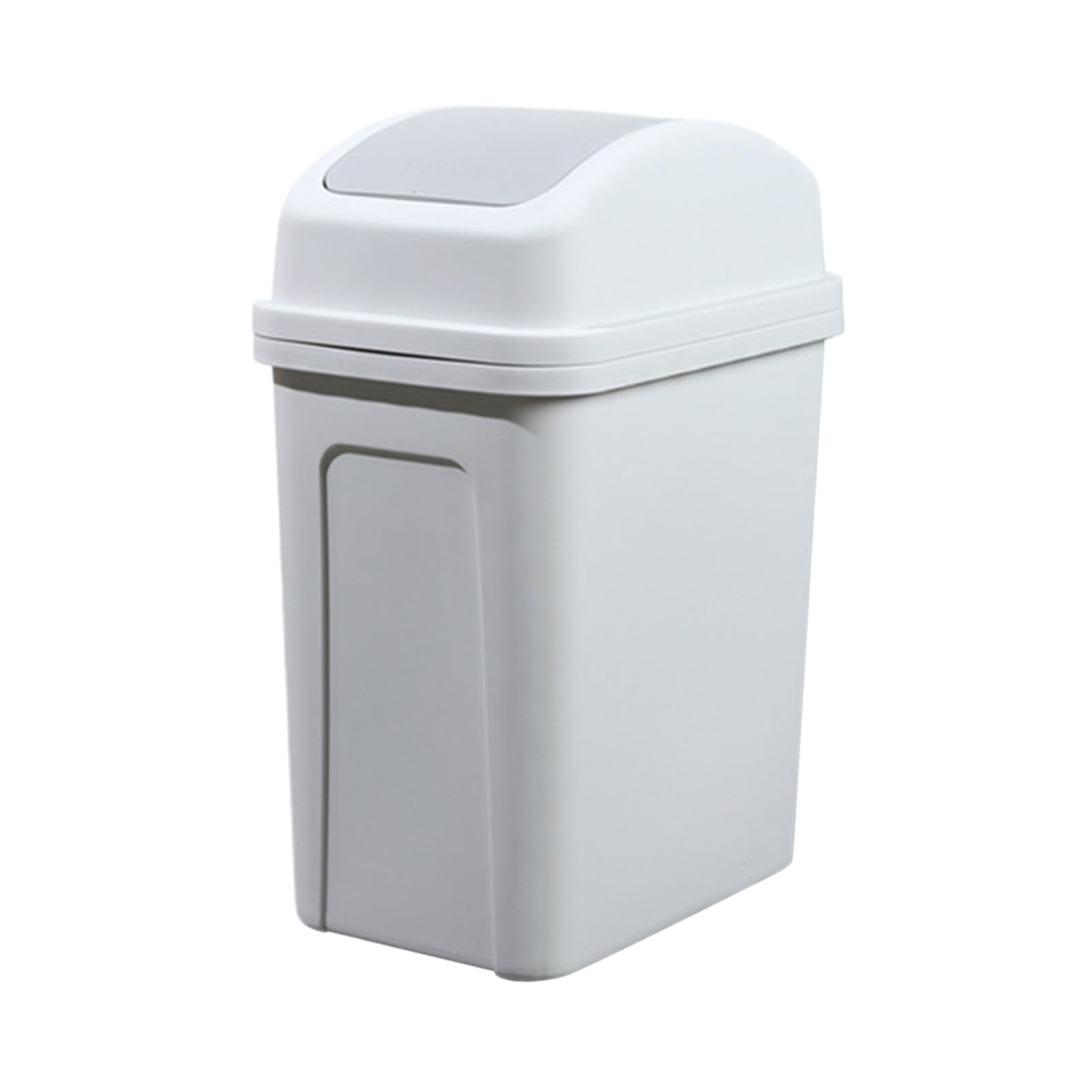 Aufmer Trash Can Bathroom Trash Can, Plastic Kitchen Small Trash Bin, Swing Top, Waste Basket for Home, Office, Garage, Patio, Restaurant (Gray)