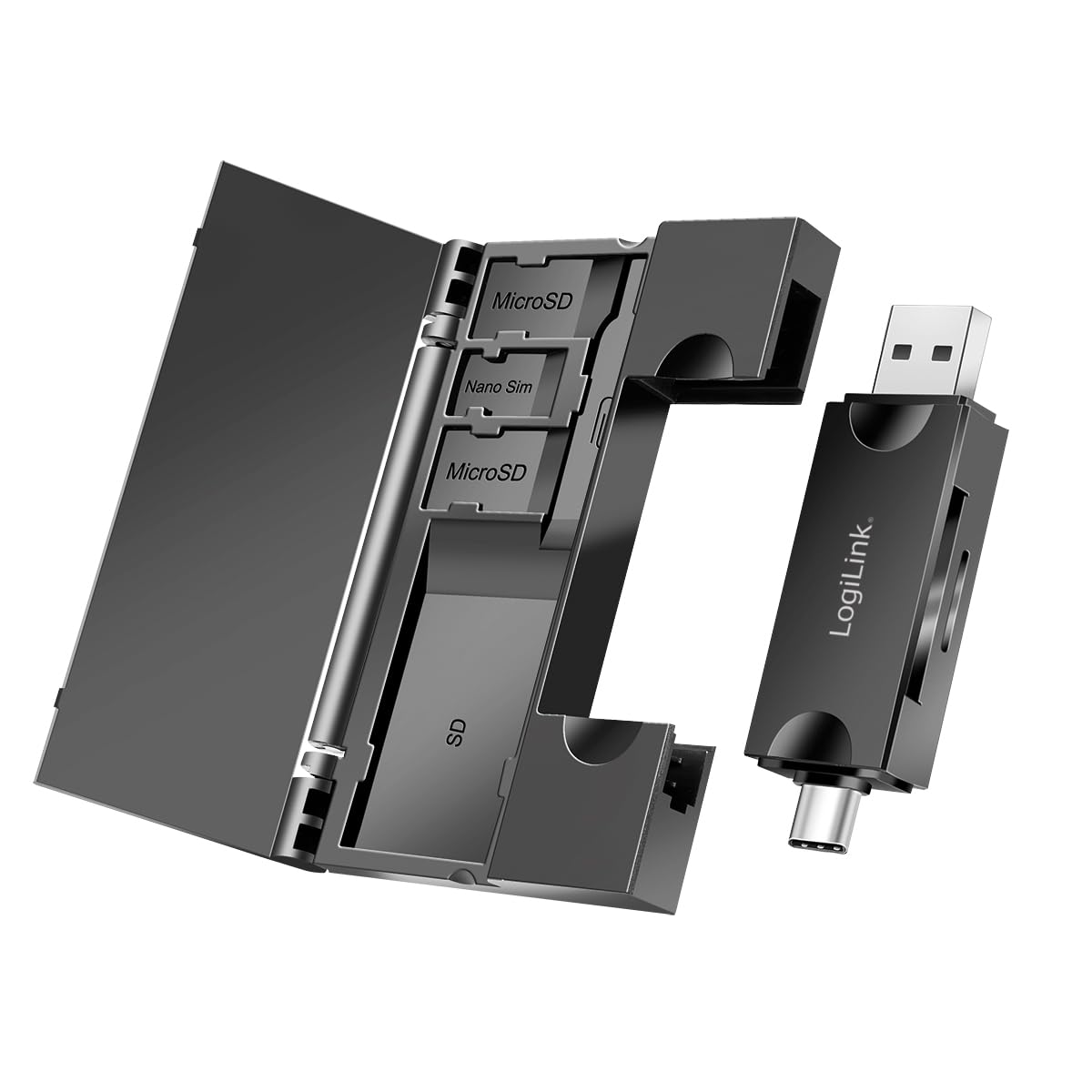 Czytnik kart USB 3.2 (Gen1) do kart SD i microSD, z pamięcią kart, USB-A i USB-C