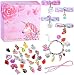 monochef DIY Charm Bracelets for Girls, Girls Jewelry Link Chain Bracelet Necklace Keychain Hair Ties with 26 PCs Random Removable Charms for Kids Teen Girls Women