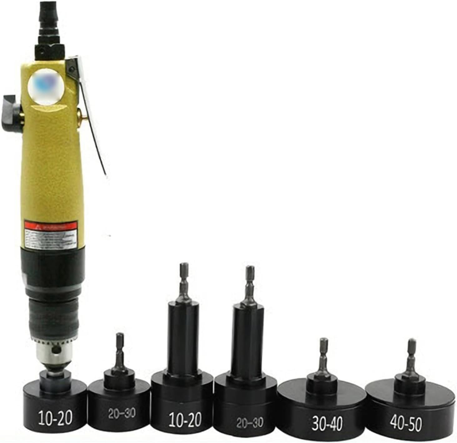 Tappatrice Pneumatica, Tappatrice Manuale A Vite Per Bottiglie, Con 6 Teste Di Tappatura, Velocità Regolabile Fino A 2500 Giri/min, Per Tappi Di Bottiglia Da Φ10 A 50 Mm