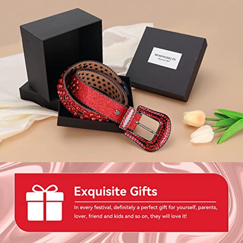 Men Women Rhinestone Belt Luxury Strap Leather Sparkle Studded Belts Western Bling Bling Diamond Cowboy Belts 6