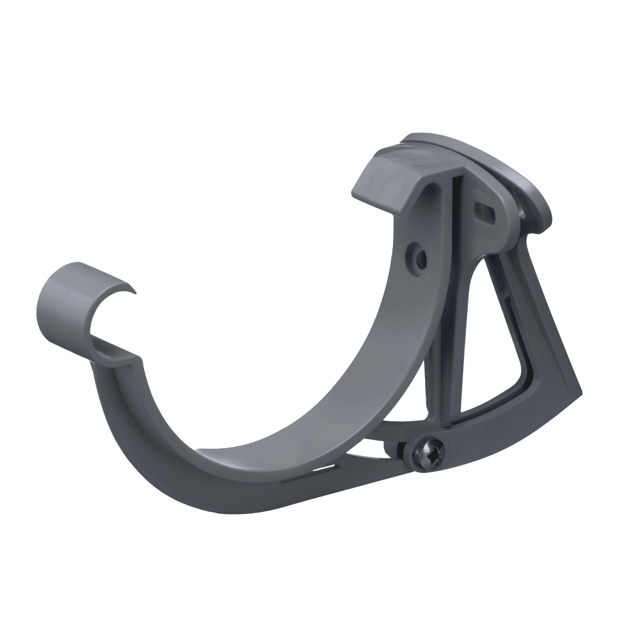INEFA Adjustable Fascia Board Holder for Half-Round Gutter, PVC 100mm, Anthracite Gutter Bracket Gutter Accessories, Made in Germany