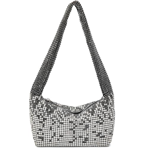 Image of BBTT.ful Rhinestone Evening Handbags Sparkling Crystal Purse Daily Casual Shoulder Bag
