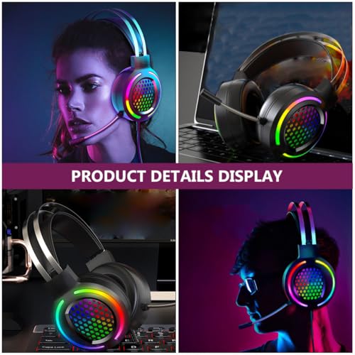 Casque de jeu filaire RGB Gadpiparty avec micro pour PC